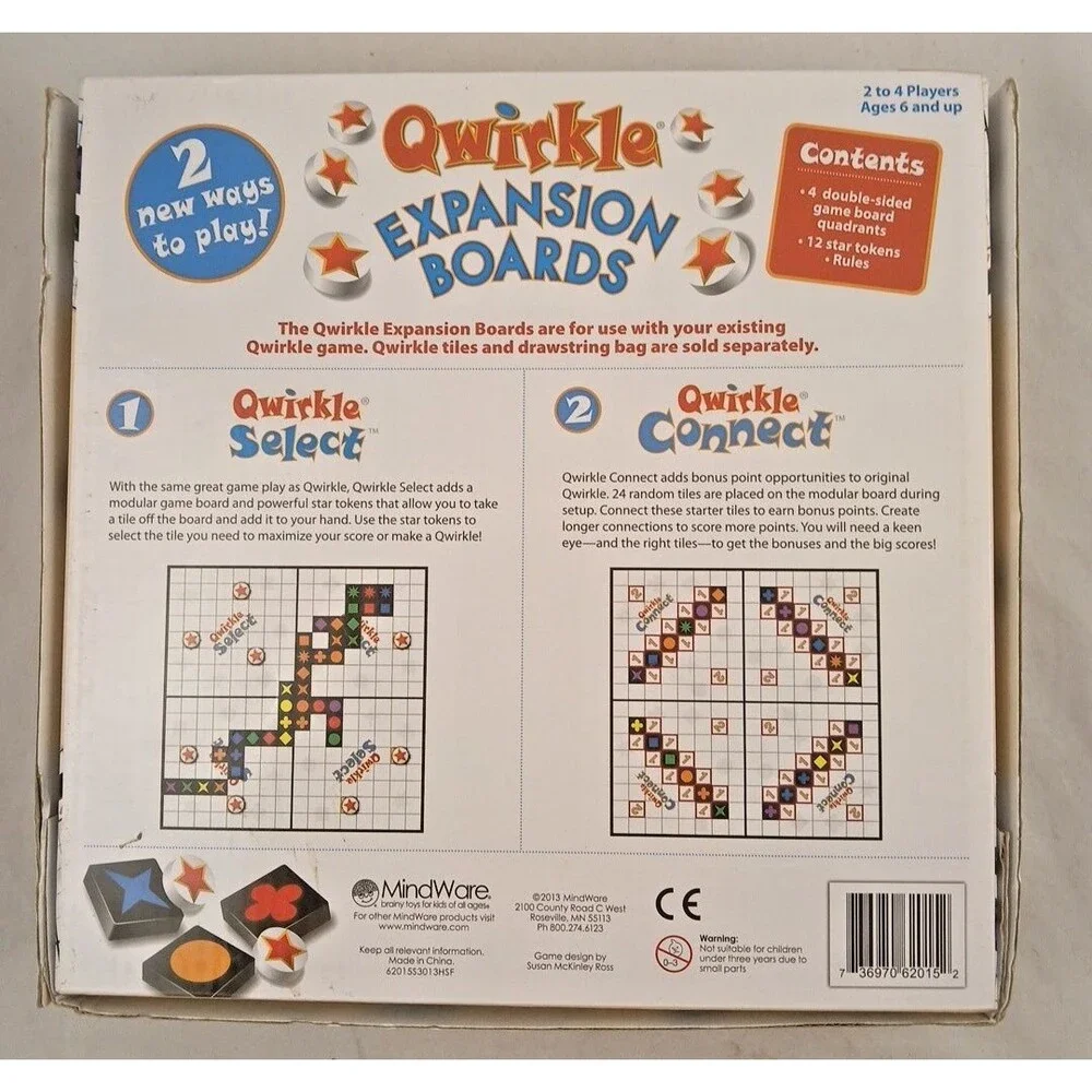 Qwirkle Expansion Boards Game SEALED MindWare 2013 Strategy Select and Connect